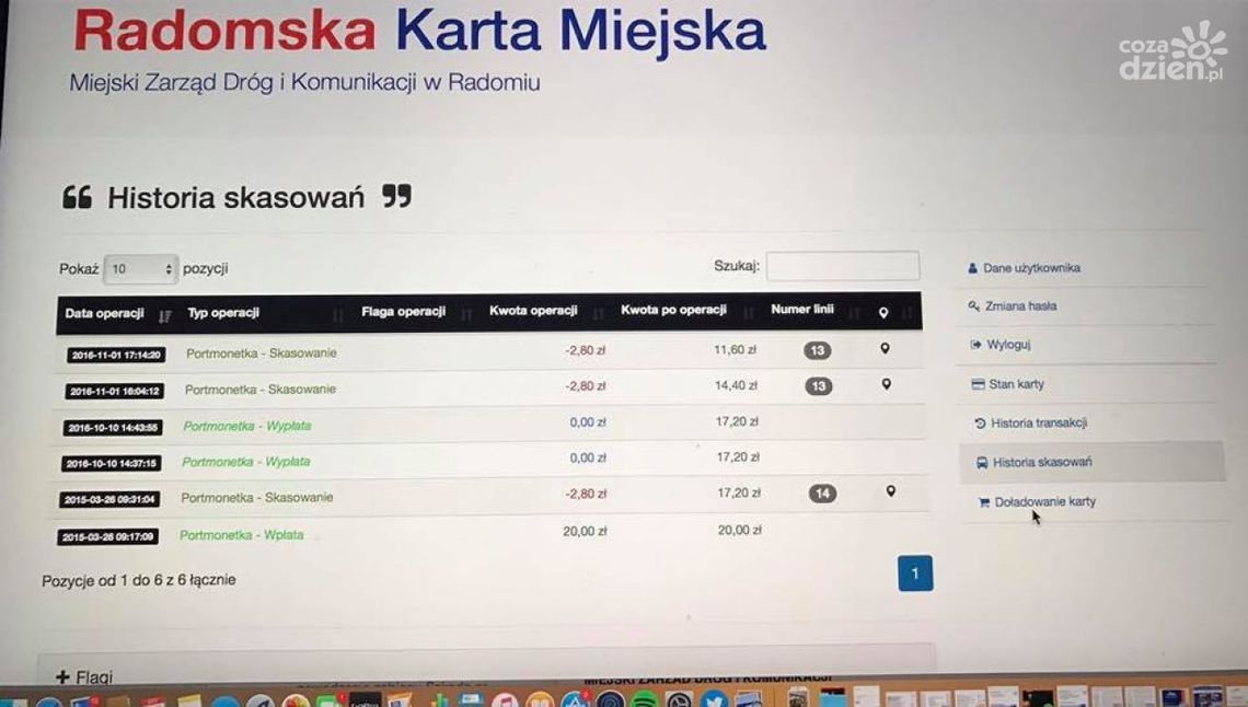 Kartę miejską doładujemy przez internet