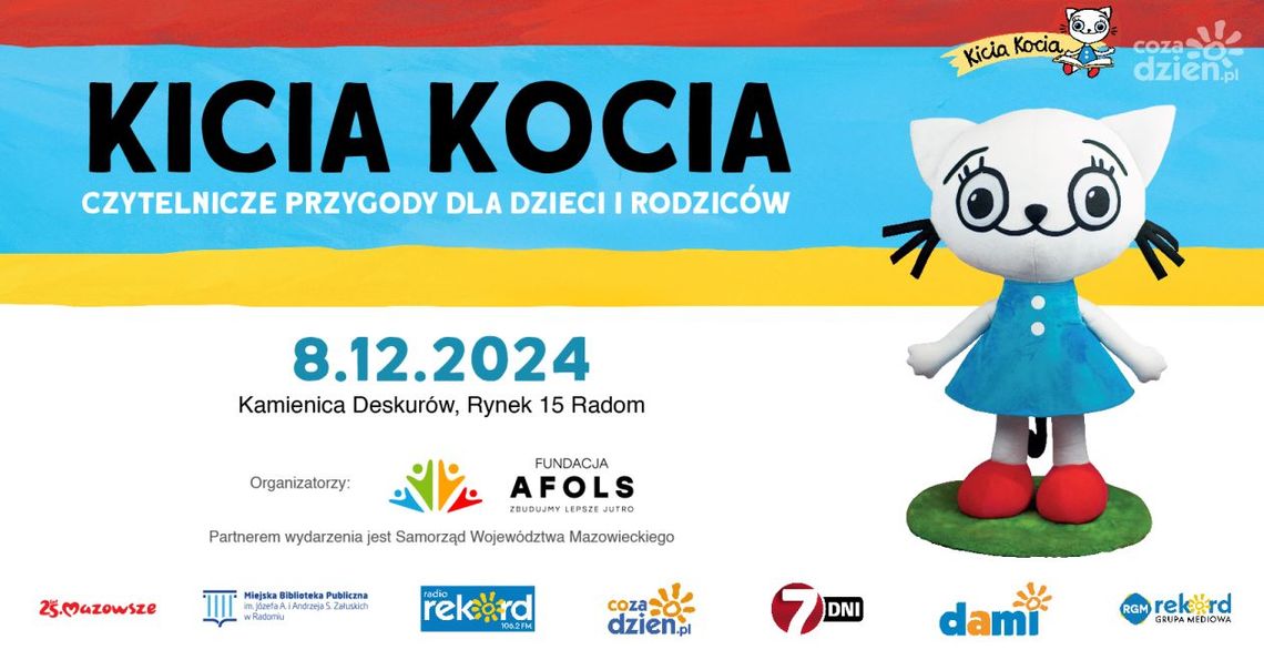 „Kicia Kocia – Czytelnicze Przygody dla dzieci i rodziców” – już w niedzielę 8 grudnia w Kamienicy Deskurów „Kicia Kocia – Czytelnicze Przygody dla dzieci i rodziców” – już w niedzielę 8 grudnia w Kamienicy Deskurów