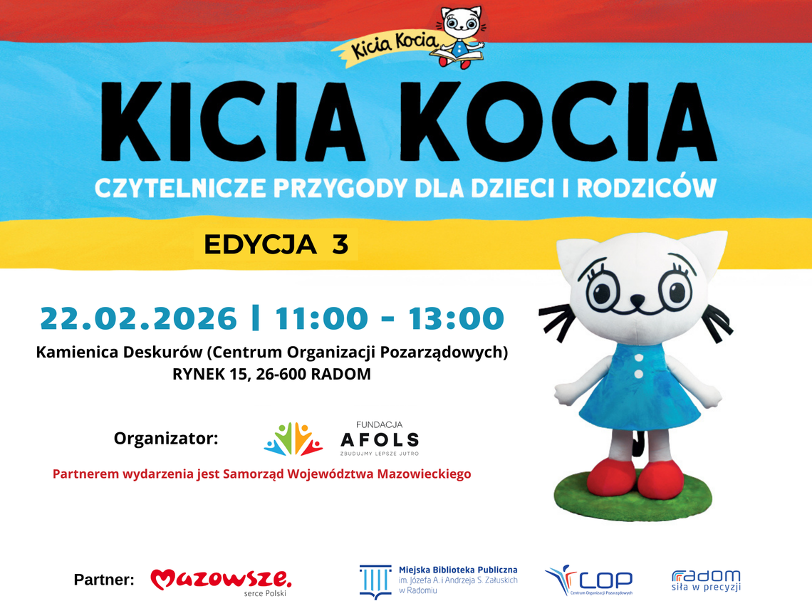 Kicia Kocia znów zaprasza do świata książek. Trzecia edycja czytelniczych przygód już 22 lutego