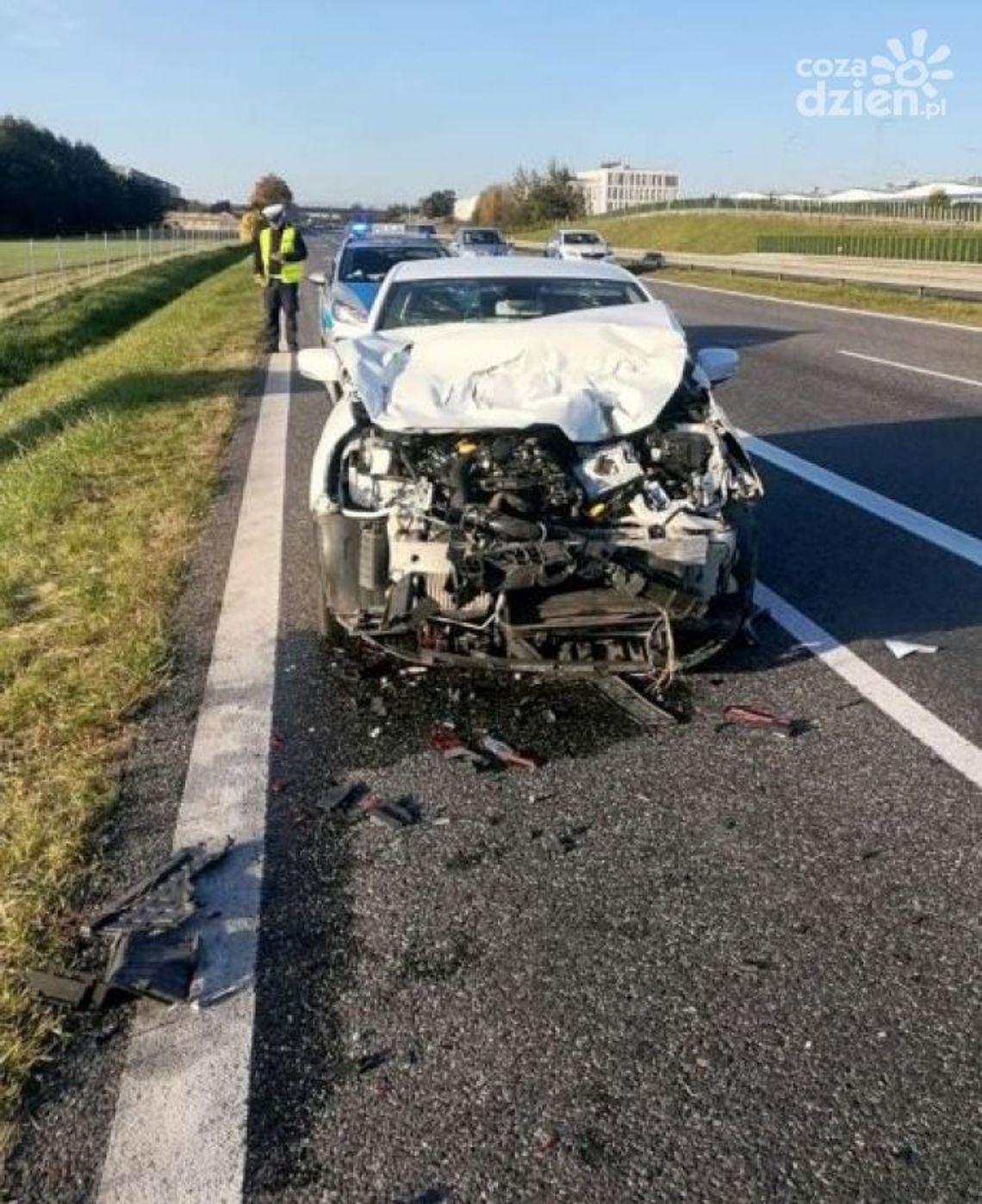 Kolizja na trasie S7 w Worowie. Autem jechał 27-letni pijany obywatel Ukrainy 