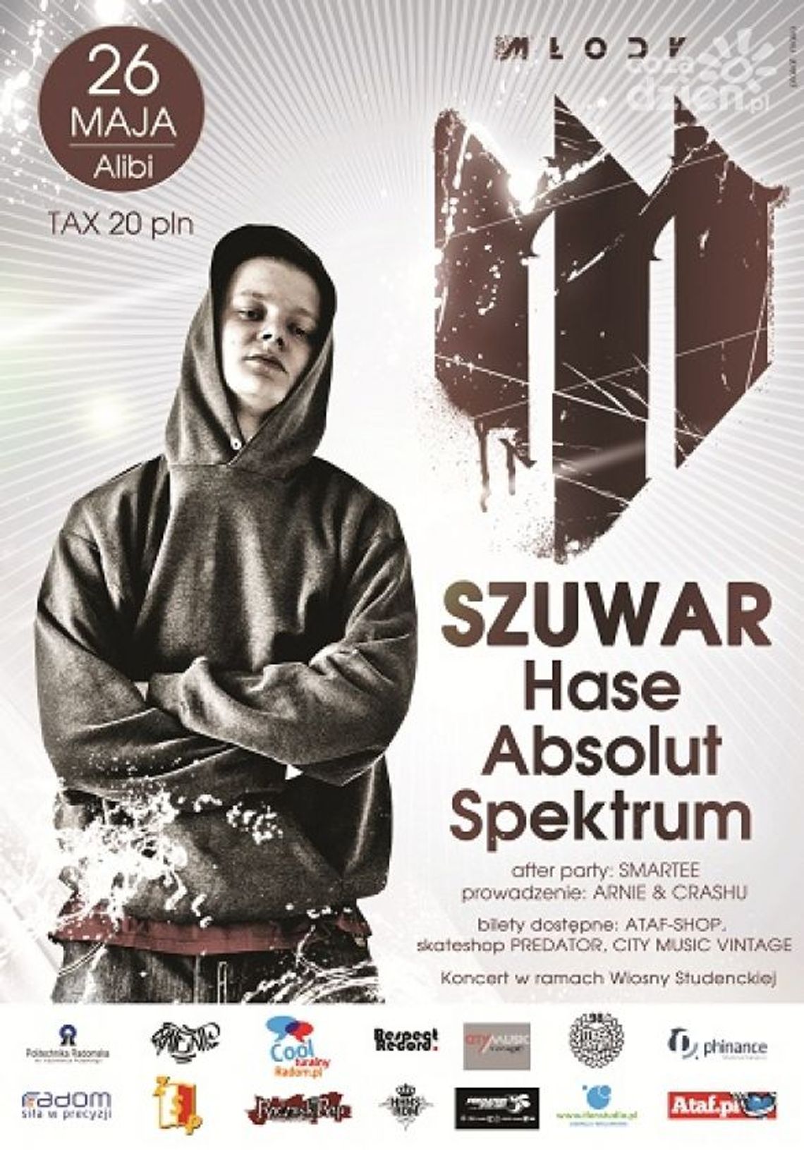 Koncert: MŁODY M, SZUWAR Support: Hase / SPEKTRUM / Absolut
