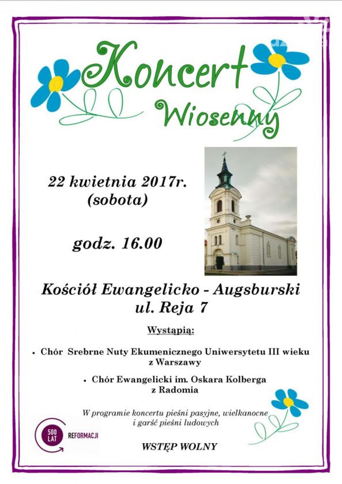 Koncert Wiosenny w Kościele Ewangelicko - Augsburskim