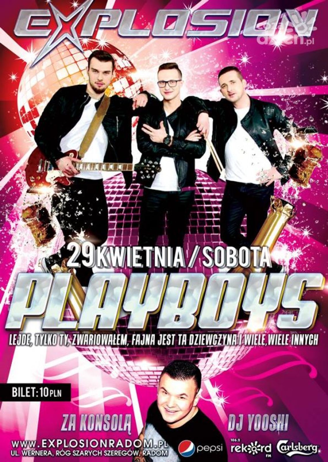 Koncert zespołu  Playboys w klubie Explosion