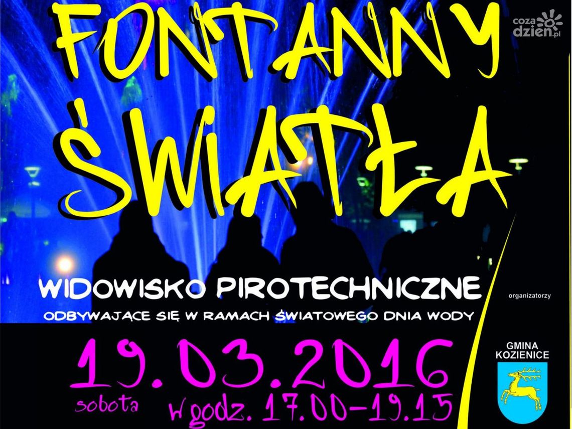 KOZIENICE. Fontanny światła