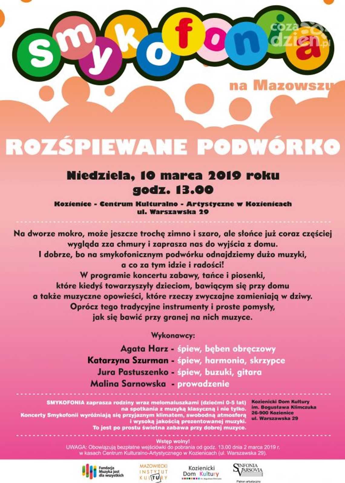 Kozienice. Smykofonia - koncert dla maluszków