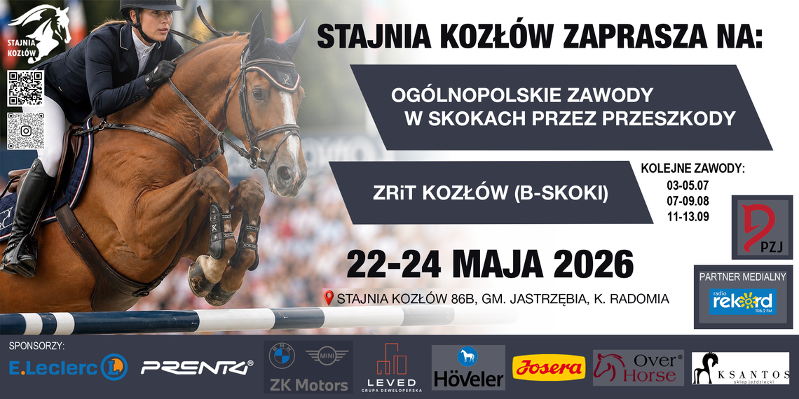 Kozłów 2026, ogólnopolskie zawody w skokach przez przeszkody już w weekend. Wstęp wolny Kozłów 2026, ogólnopolskie zawody w skokach przez przeszkody już w weekend. Wstęp wolny