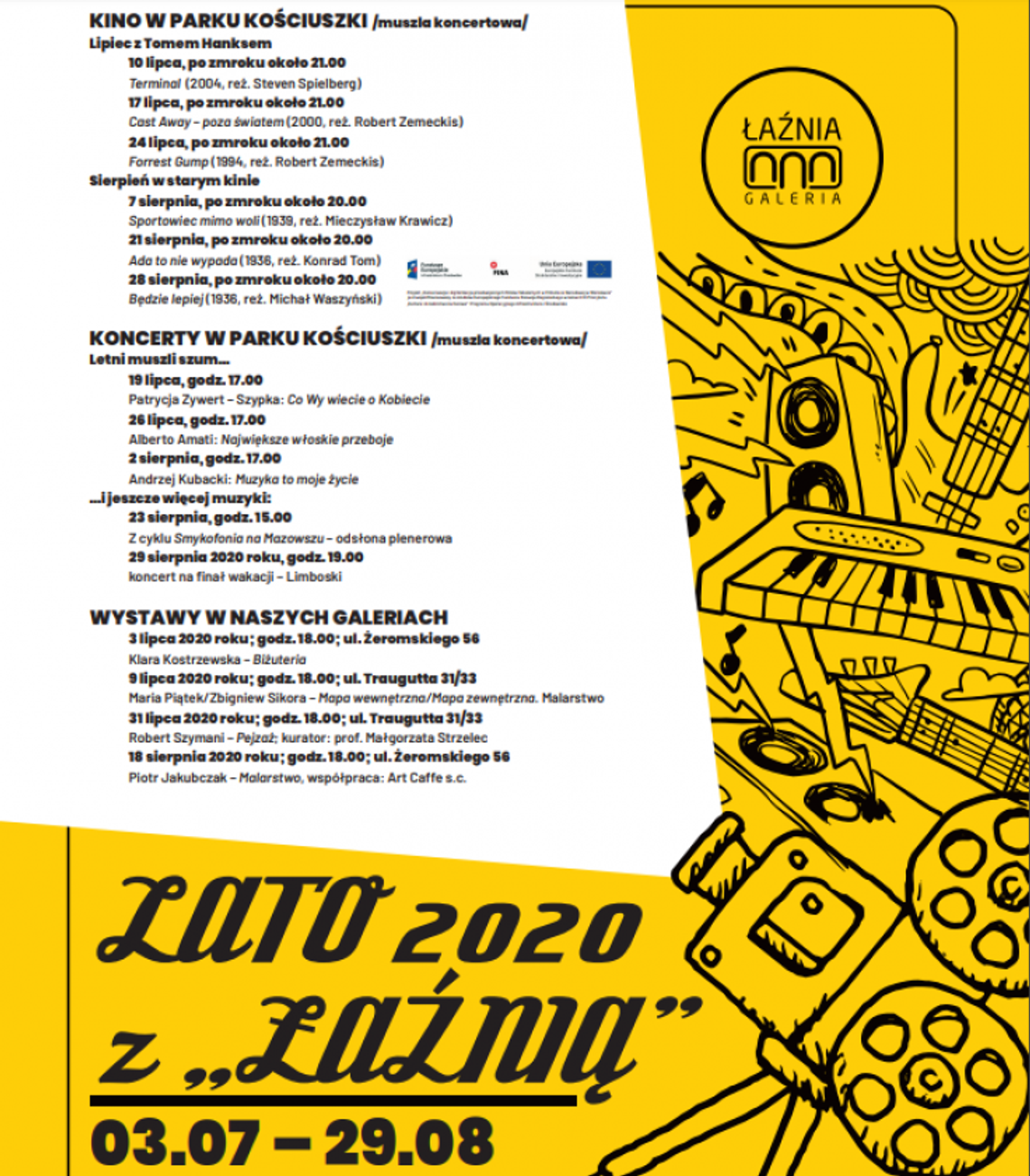 Lato 2020 z "Łaźnią". Kino plenerowe, koncerty, wystawy