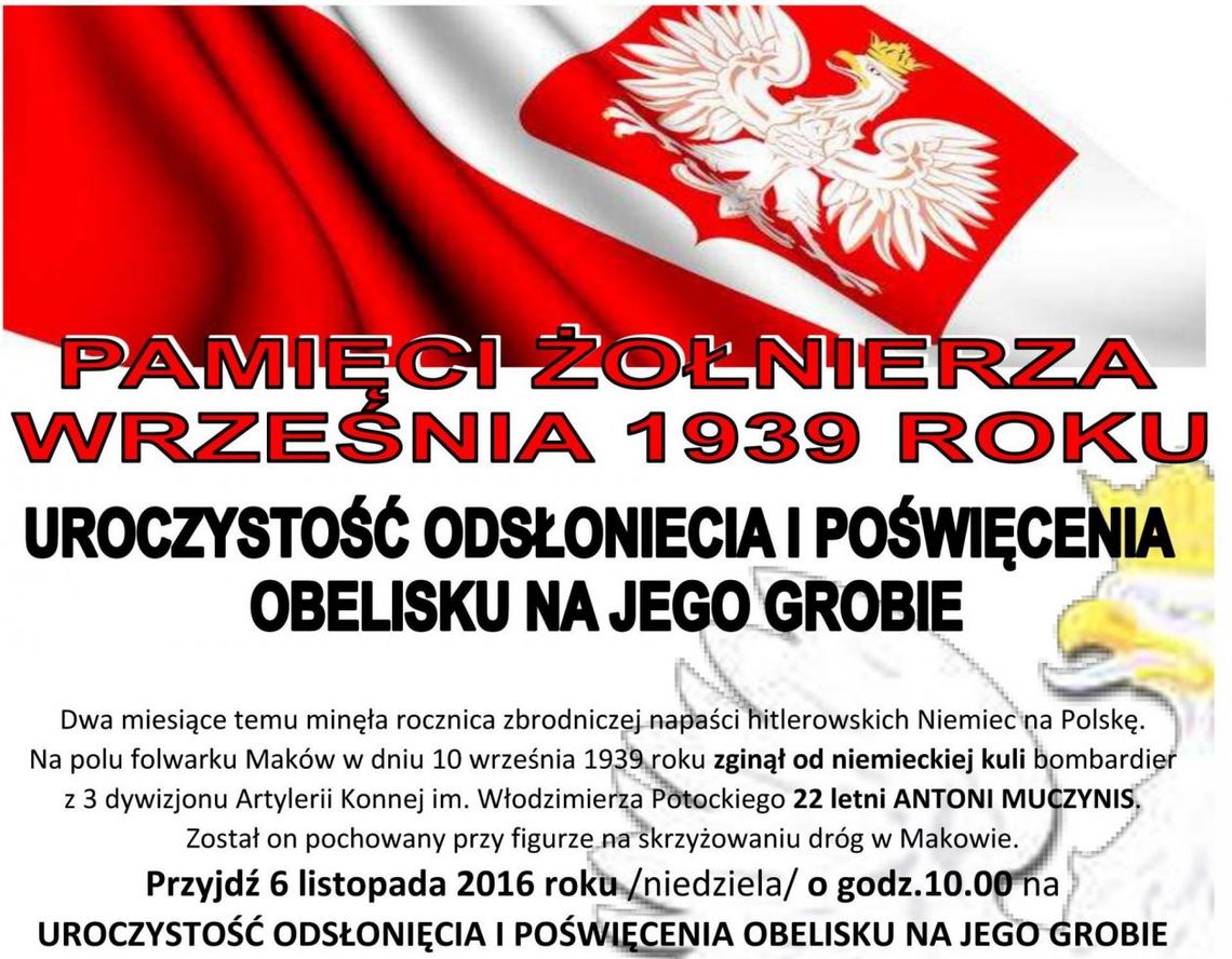 MAKÓW. Uroczystości upamiętniające bohatera września 1939 r.