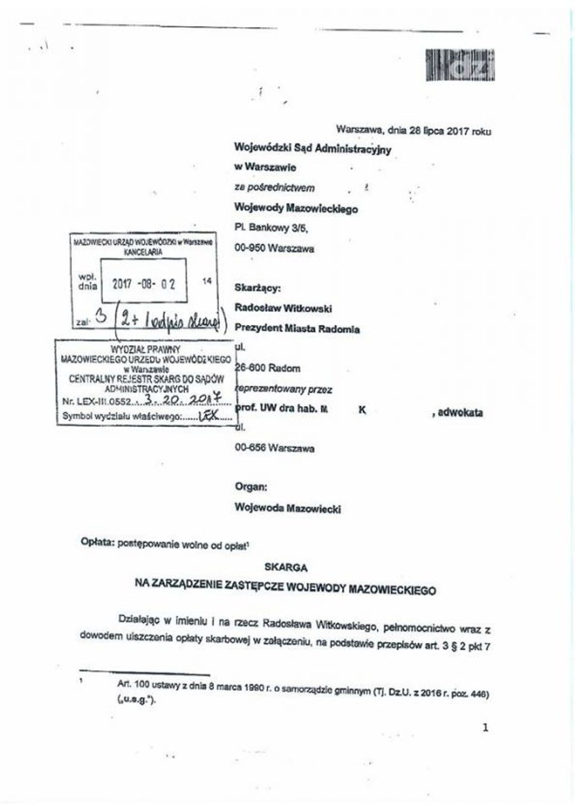 Mandat prezydenta. Treść skargi ujawniona Mandat prezydenta. Treść skargi ujawniona