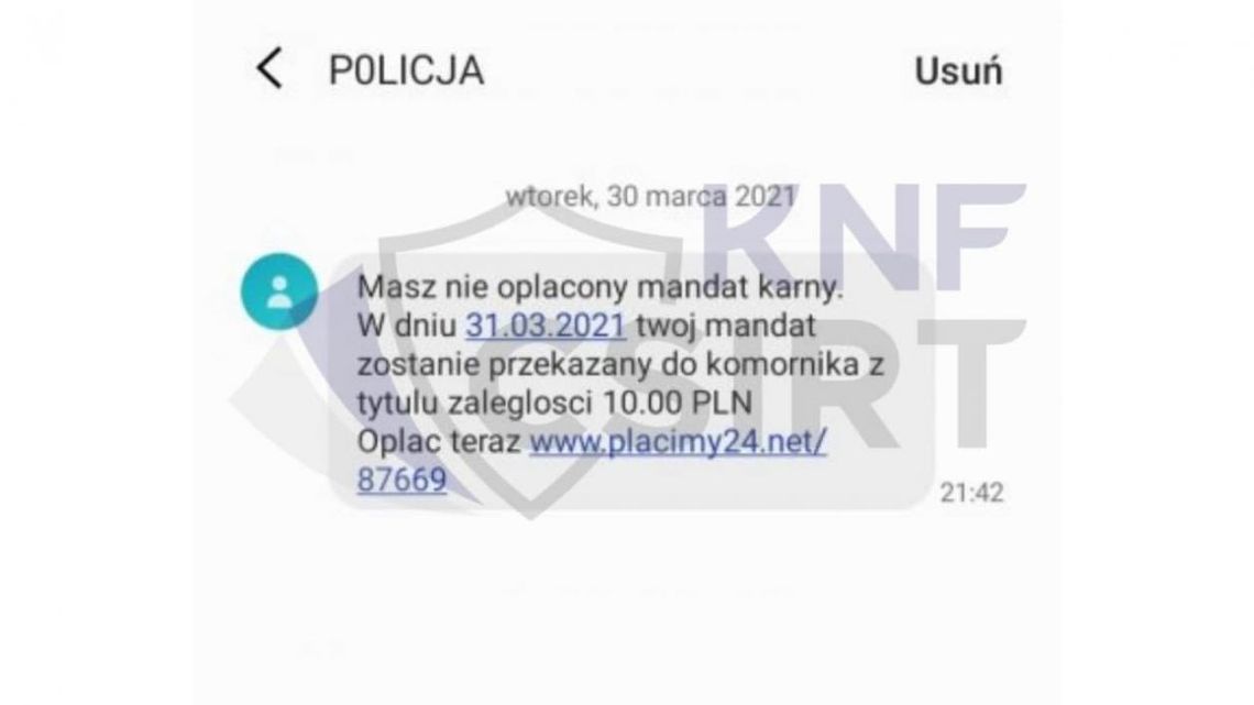 "Masz nieopłacony mandat". To oszustwo 