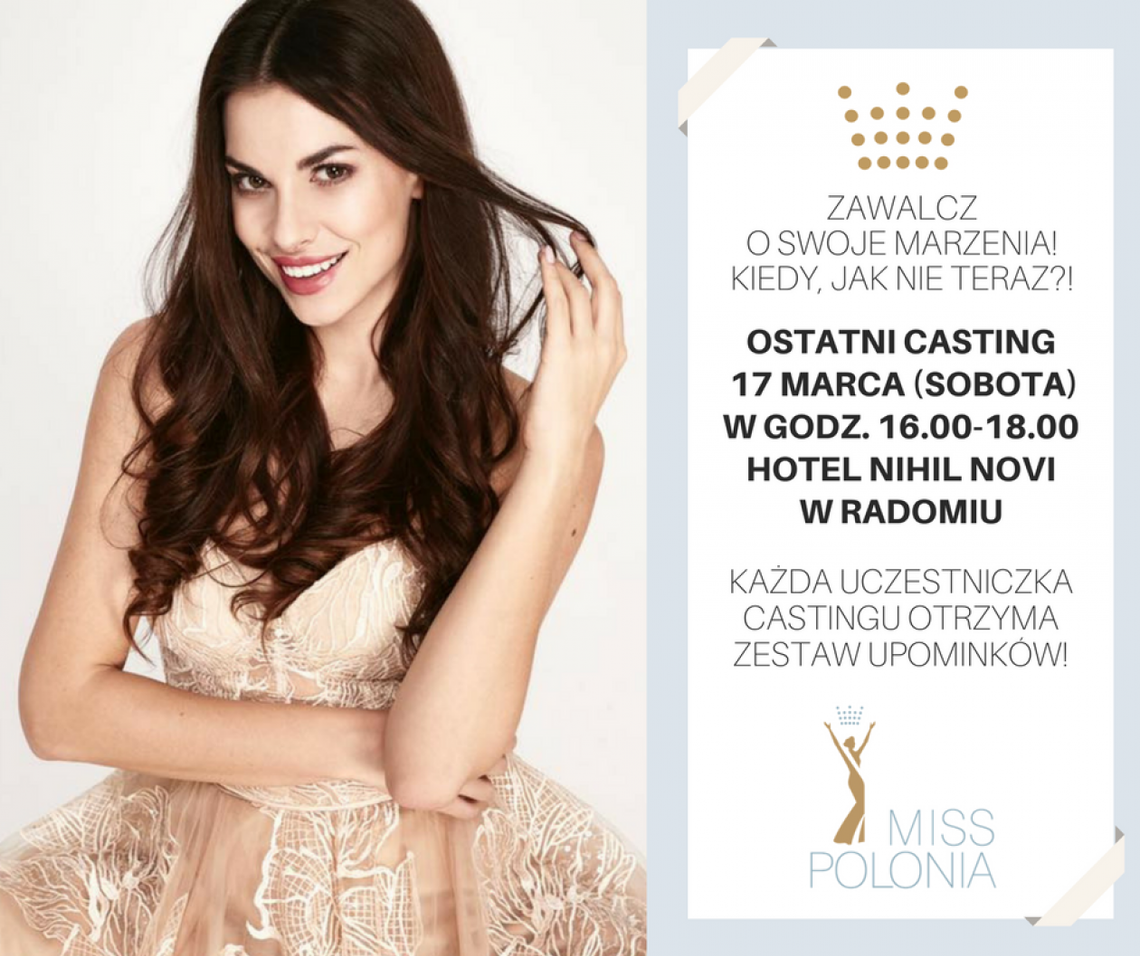 MISS POLONIA - w sobotę ostatni casting!