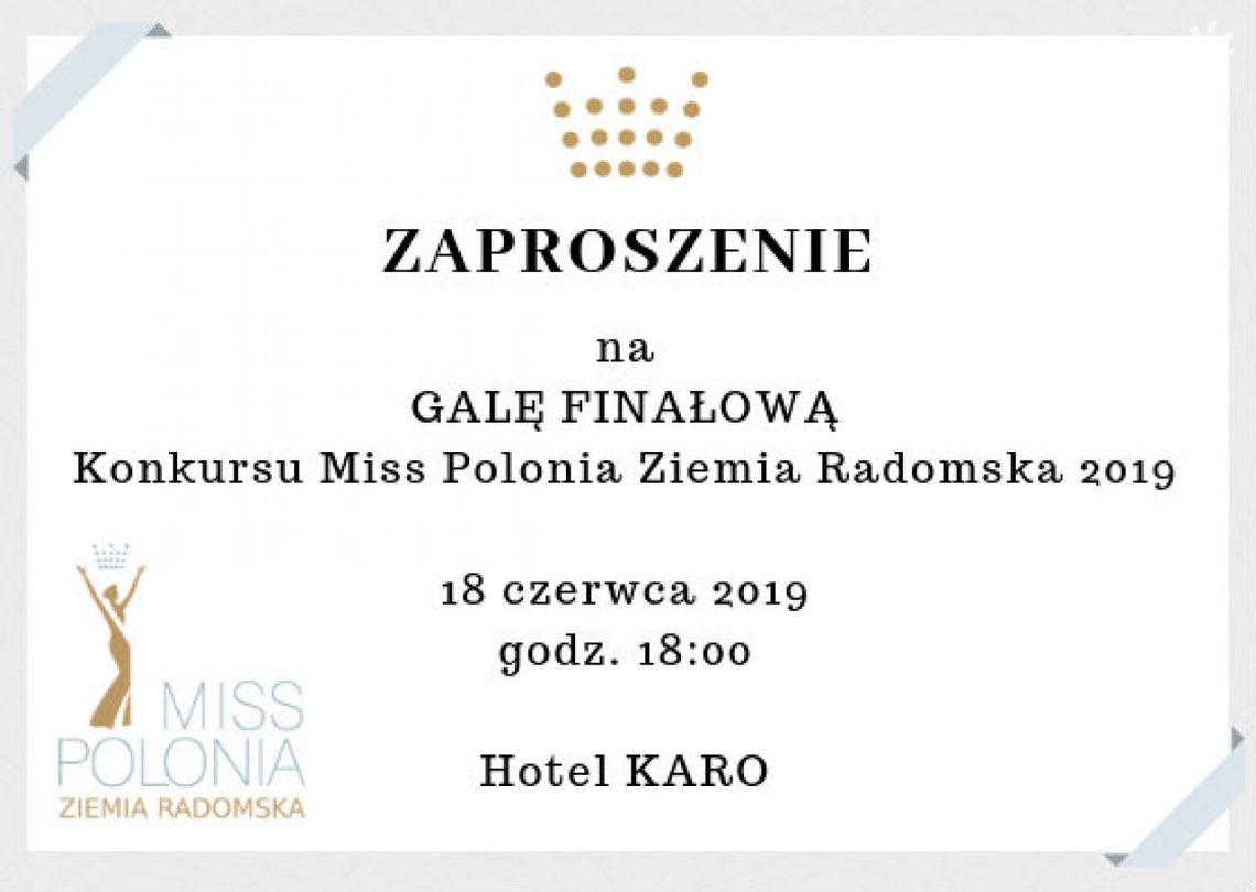 Miss Polonia - zaproszenia na galę finałową dostępne! Miss Polonia - zaproszenia na galę finałową dostępne!