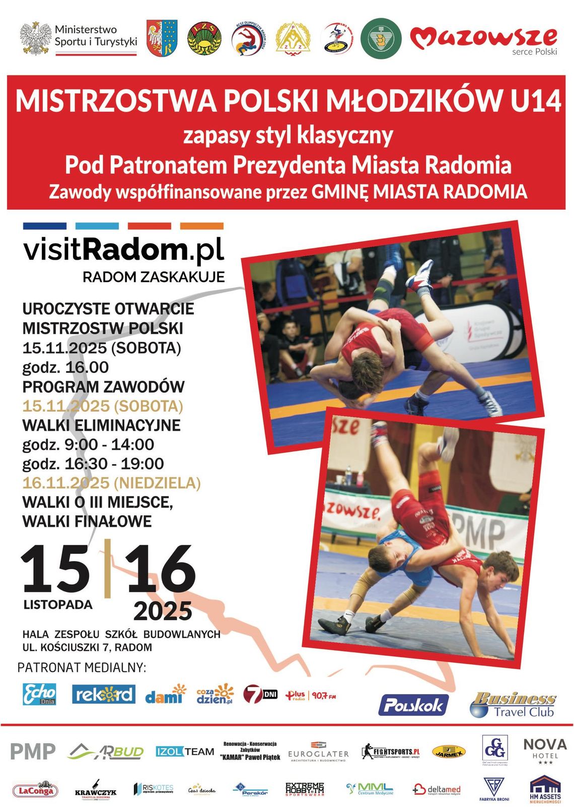 Mistrzostwa Polski Młodzików U14 w zapasach w Radomiu