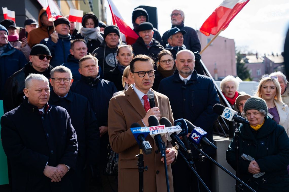 Morawiecki w Radomiu. Mówił o "granicznych zdradach Tuska" i Centrum Integracji Cudzoziemców