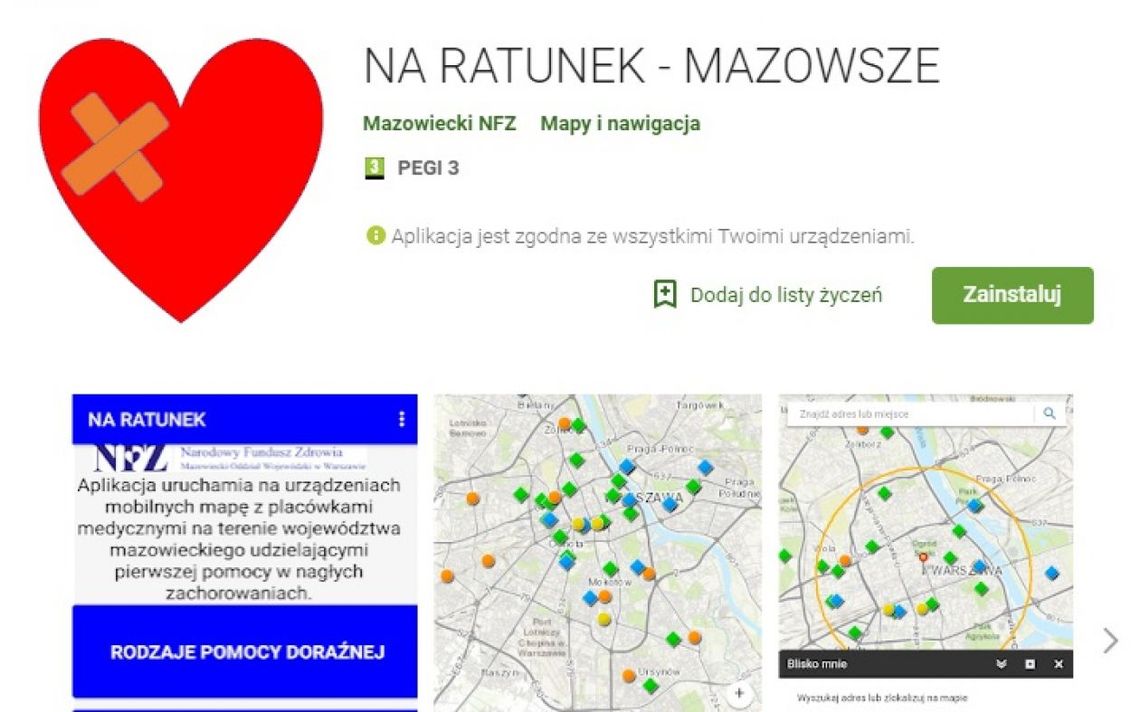 "Na ratunek". Nowa aplikacja NFZ Mazowsze