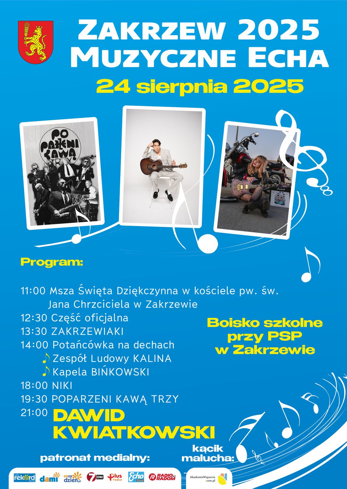 Na scenie Dawid Kwiatkowski i Poparzeni Kawą Trzy! Muzyczne Echa w Zakrzewie