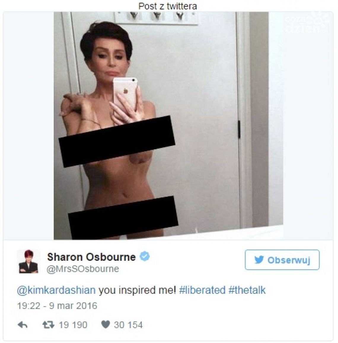 Nagie zdjęcie 63-letniej gwiazdy