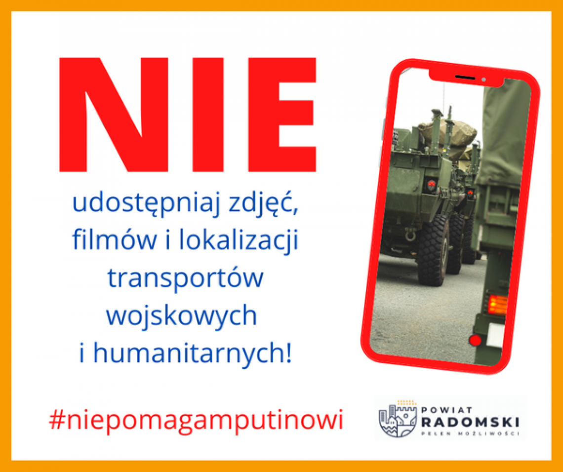 Nie udostępniajmy lokalizacji transportów wojskowych