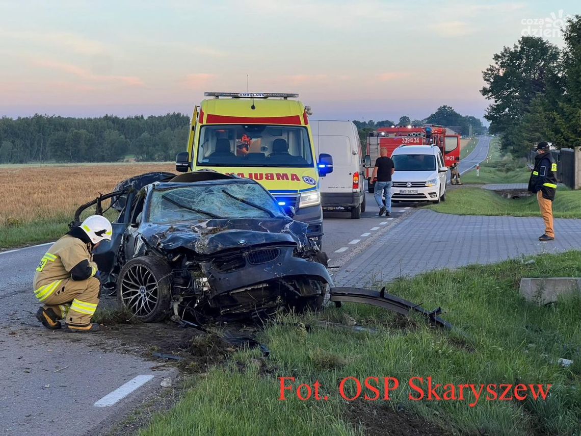 Niebezpieczne zdarzenie w Grabinie. 25-latek w szpitalu