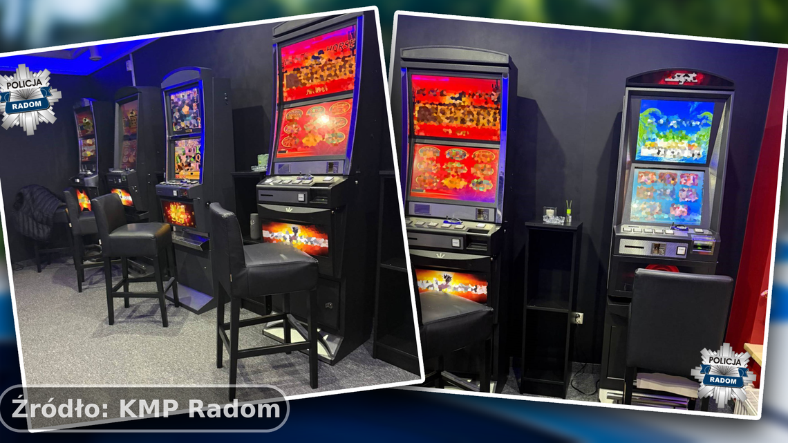 Kilkanaście nielegalnych automatów w Pionkach. W akcji policja i służba celno-skarbowa