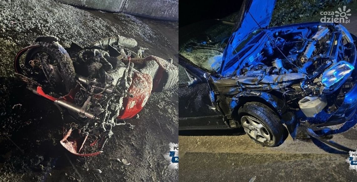 Nocny wypadek w gminie Wierzbica. 33-letni motocyklista w szpitalu