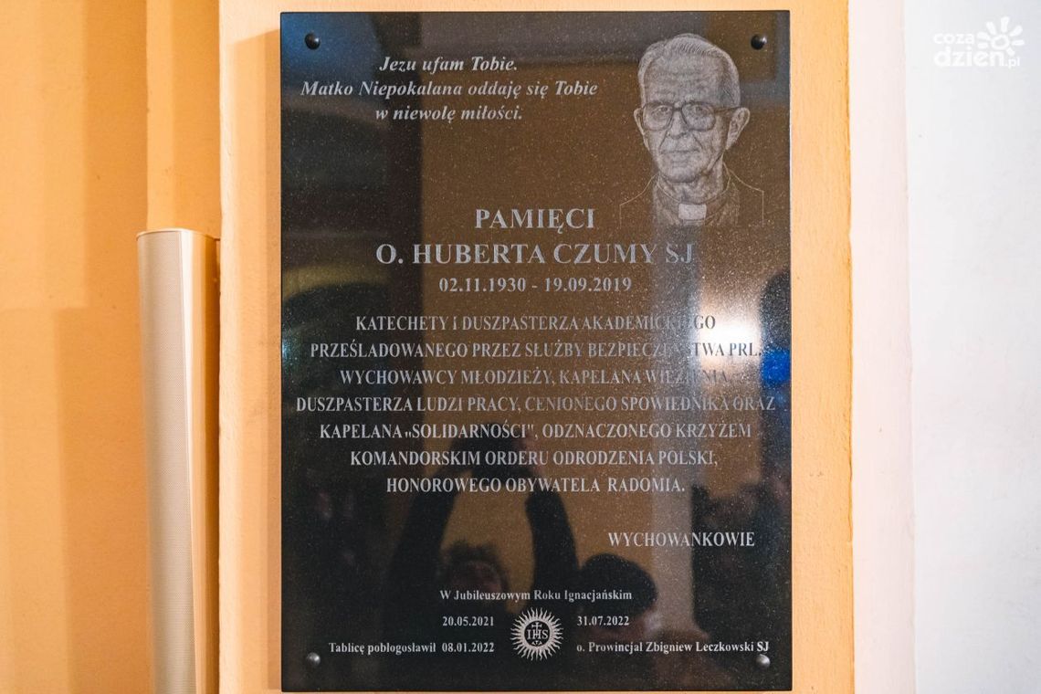 O. Czuma upamiętniony, odsłonięto tablicę