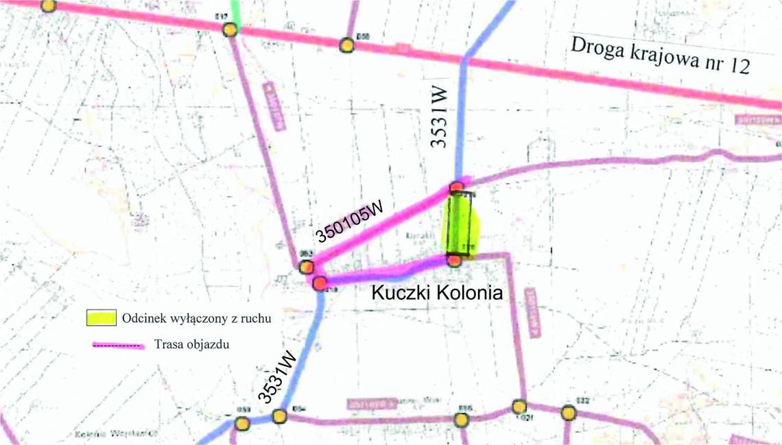 Objazd dla drogi Kuczki-Kazimierówka-Skaryszew