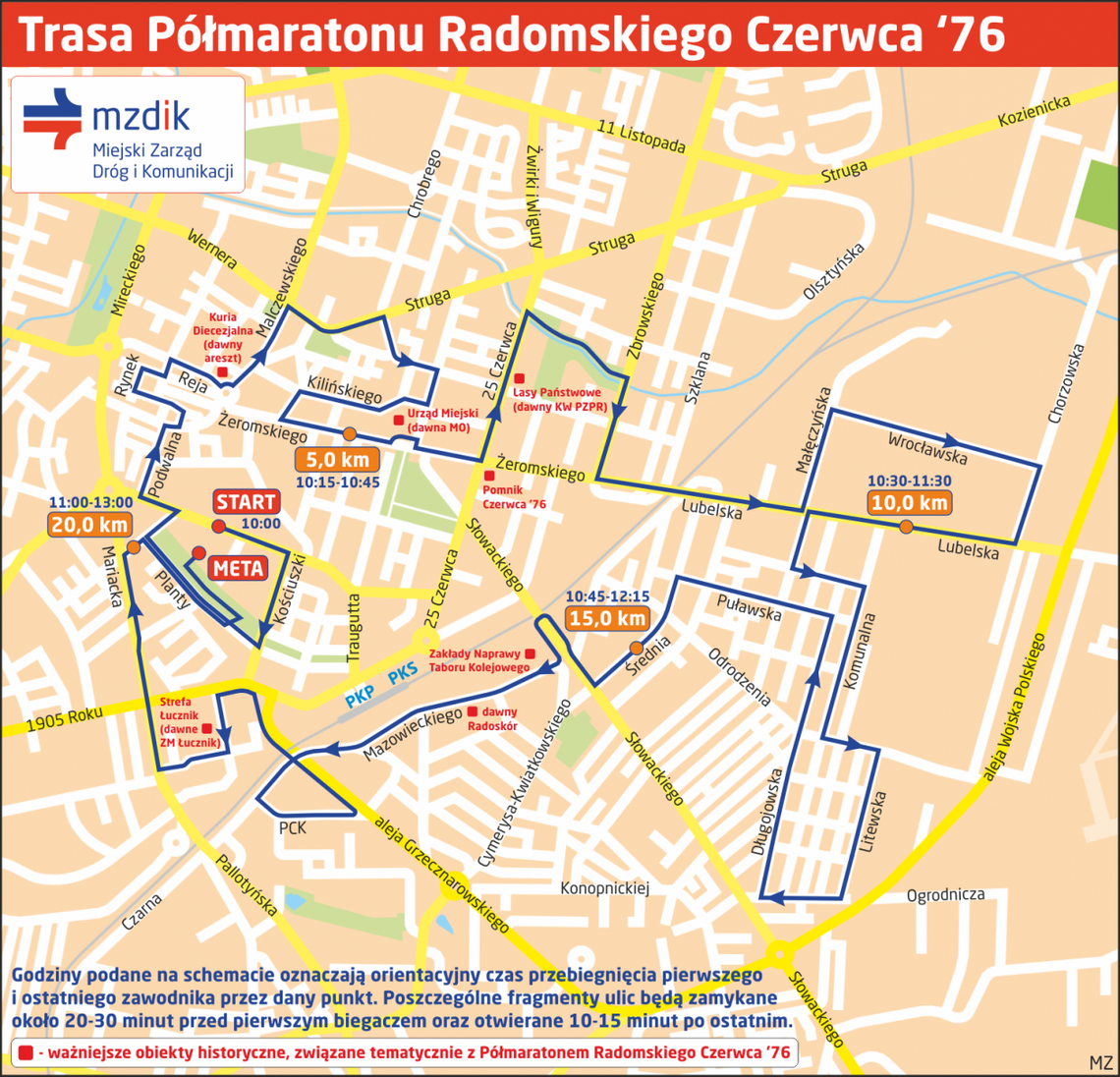 Objazdy podczas półmaratonu Radomskiego Czerwca