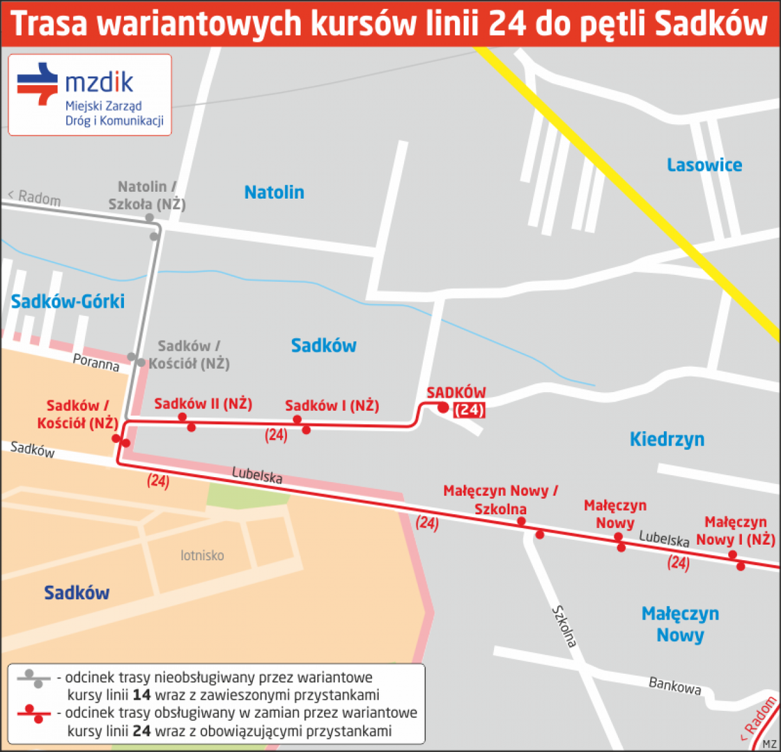 Od czwartku autobusy 14 i 24 pojadą inną trasą Od czwartku autobusy 14 i 24 pojadą inną trasą