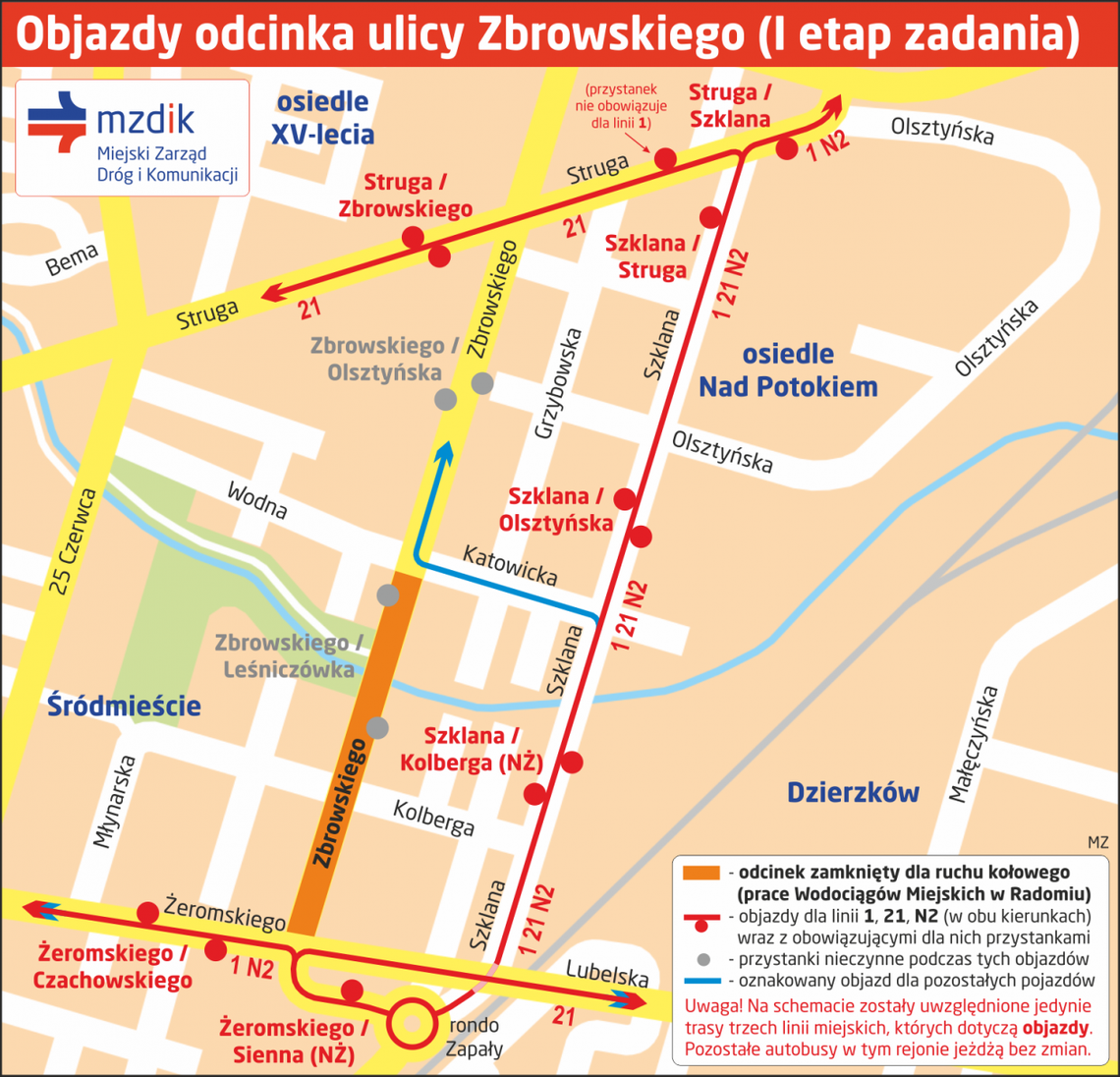 Od środy utrudnienia na części ul. Zbrowskiego