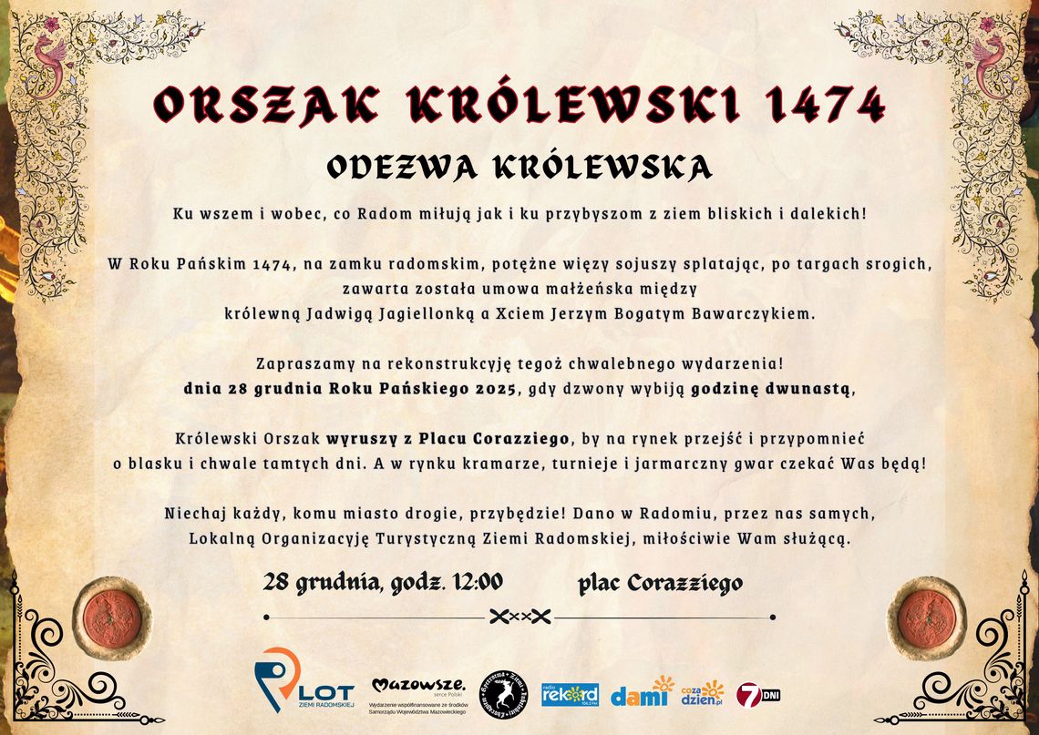 Orszak Królewski 1474, zaręczyny Jadwigi Jagiellonki na radomskim zamku
