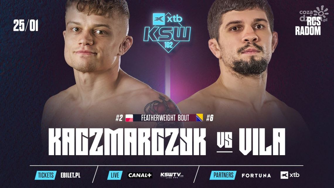 Patryk Kaczmarczyk powalczy z Ahmedem Vilą na gali XTB KSW 102 w Radomiu Patryk Kaczmarczyk powalczy z Ahmedem Vilą na gali XTB KSW 102 w Radomiu