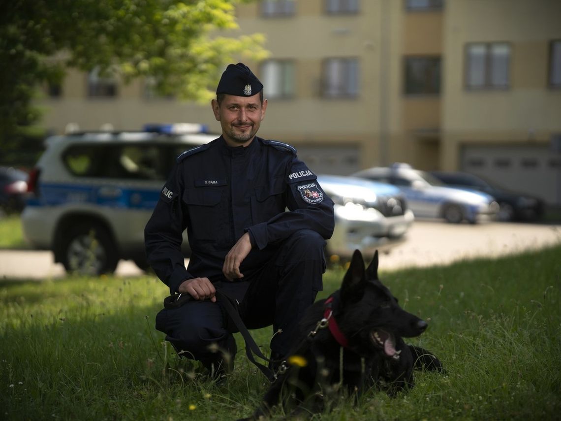 Pies policyjny Nador pomógł zatrzymać poszukiwanego w Radomiu