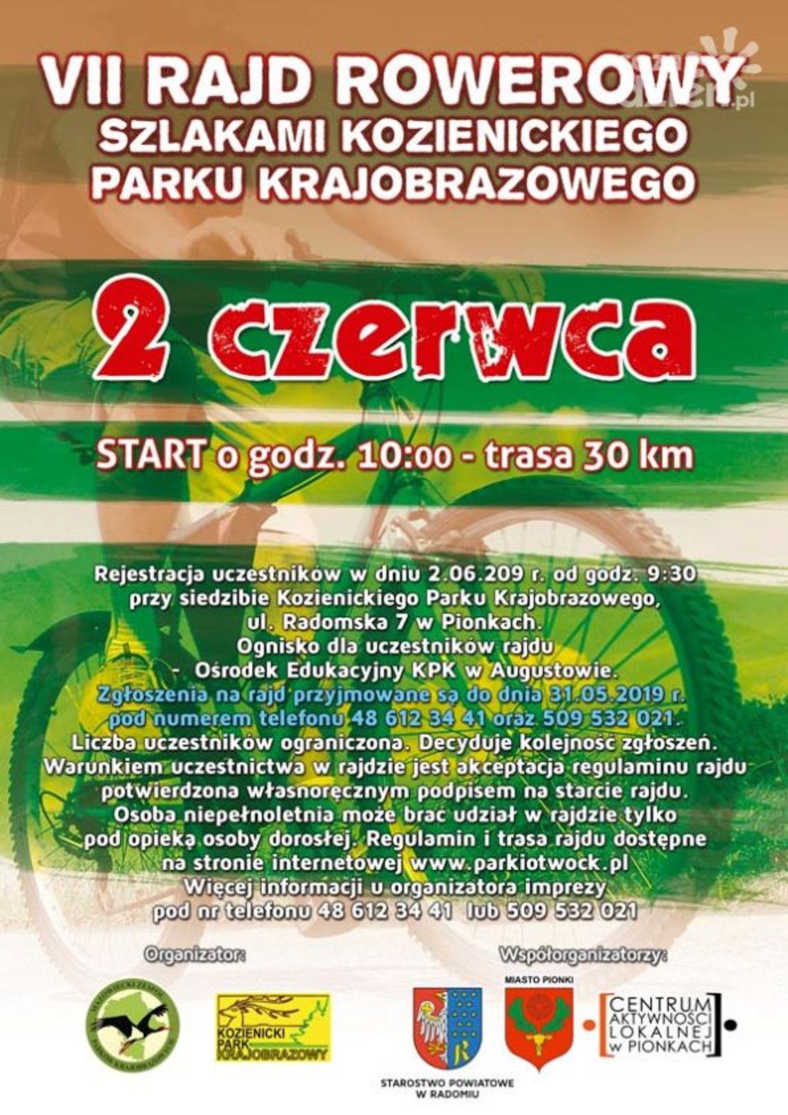 Pionki. VII Rajd Rowerowy Szlakami Kozienickiego Parku Krajobrazowego