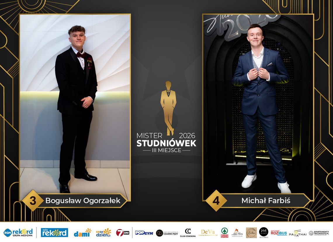 Plebiscyt studniówkowy 2026: Pojedynek o trzecie miejsce w kategorii ,,Mister'' Plebiscyt studniówkowy 2026: Pojedynek o trzecie miejsce w kategorii ,,Mister''