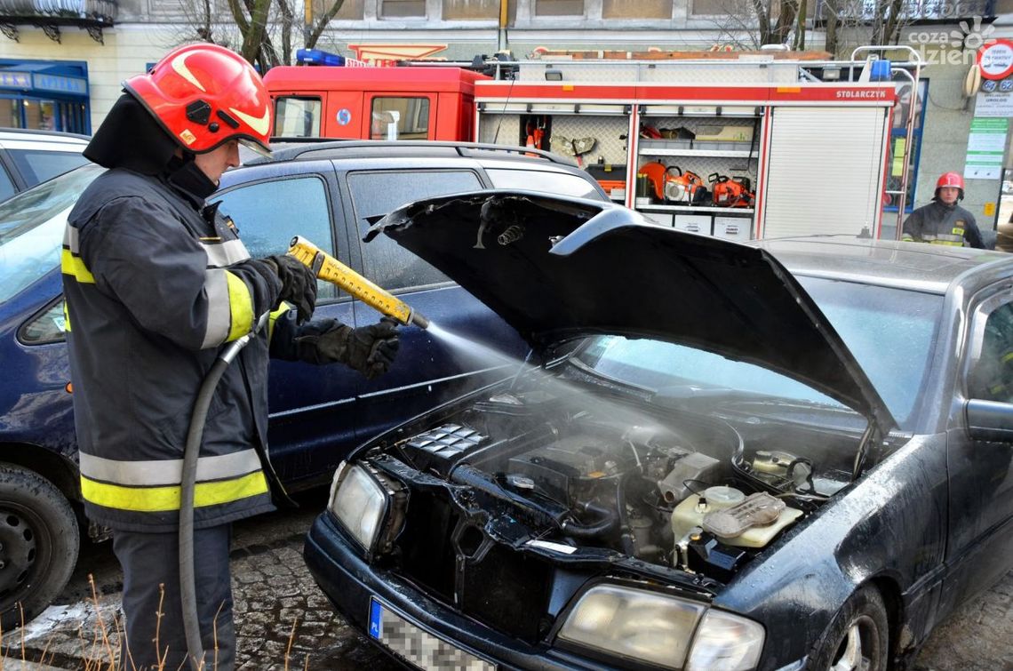 Płonął samochód na ulicy Toruńskiej