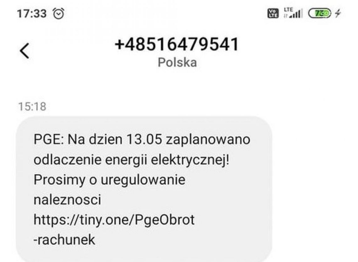 Podszywają się pod PGE. Fałszywe SMS-y i e-maile