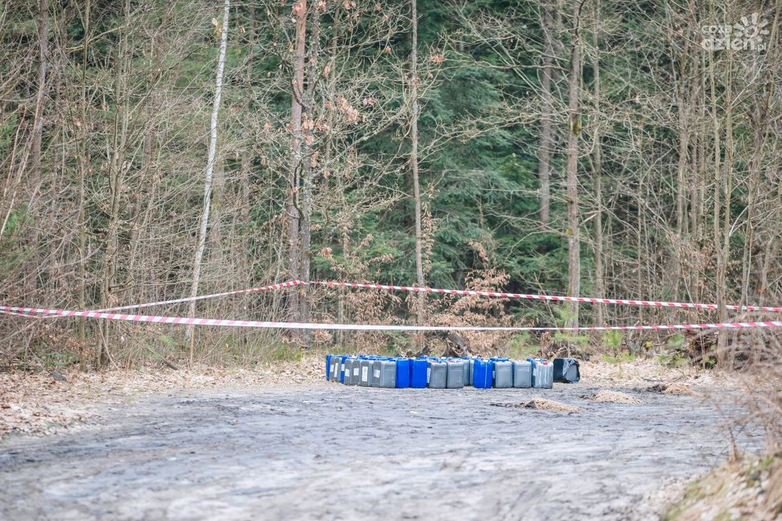 Pojemniki z chemikaliami w puszczy. Są wyniki badań