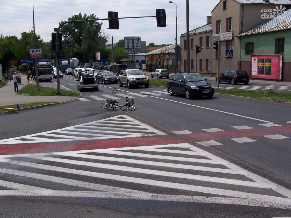 Potrącenie rowerzysty na Limanowskiego