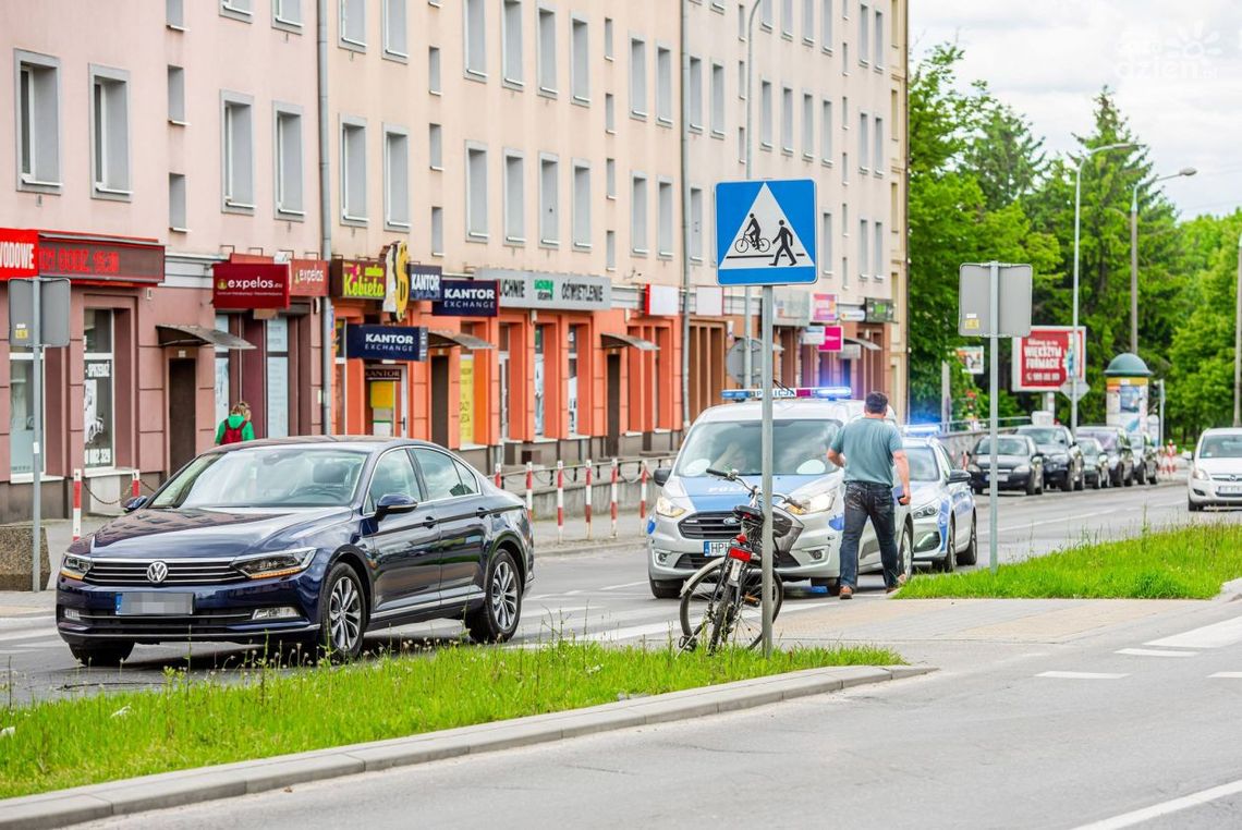 Potrącenie rowerzysty w centrum miasta