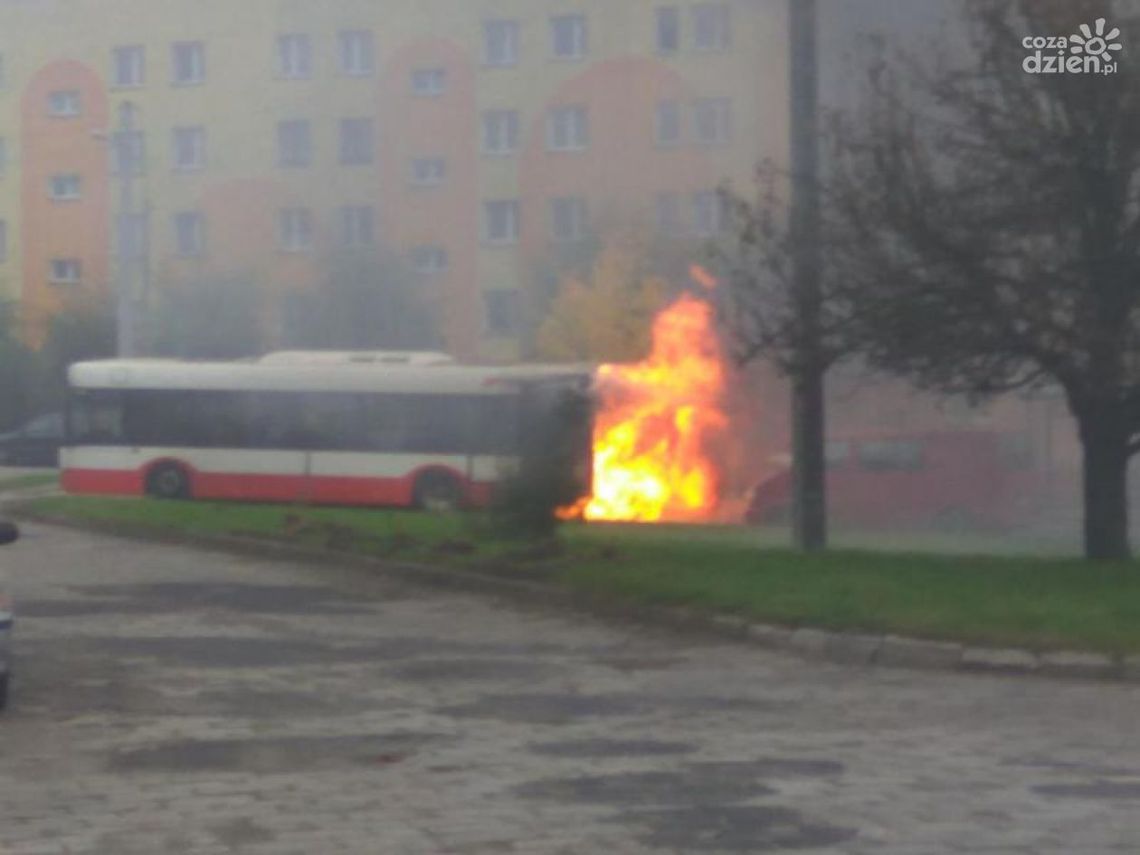 Pożar autobusu na Zamłyniu
