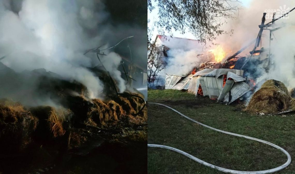 Pożar budynku i słomy w Dobrucie. Akcja gaśnicza trwała ponad pół doby! Pożar budynku i słomy w Dobrucie. Akcja gaśnicza trwała ponad pół doby!