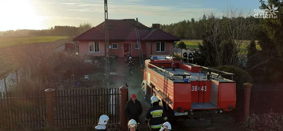 Pożar domu jednorodzinnego