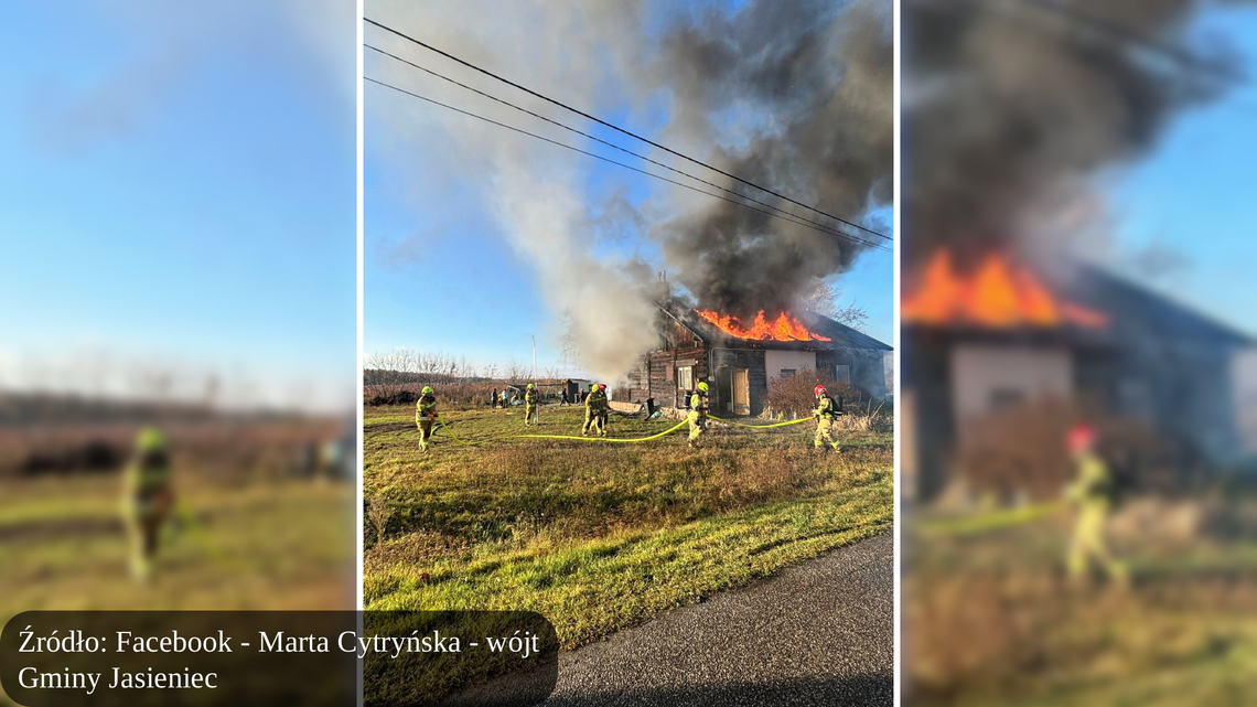 Pożar domu w Ignacowie. Ewakuowano mieszkańców i zwierzęta