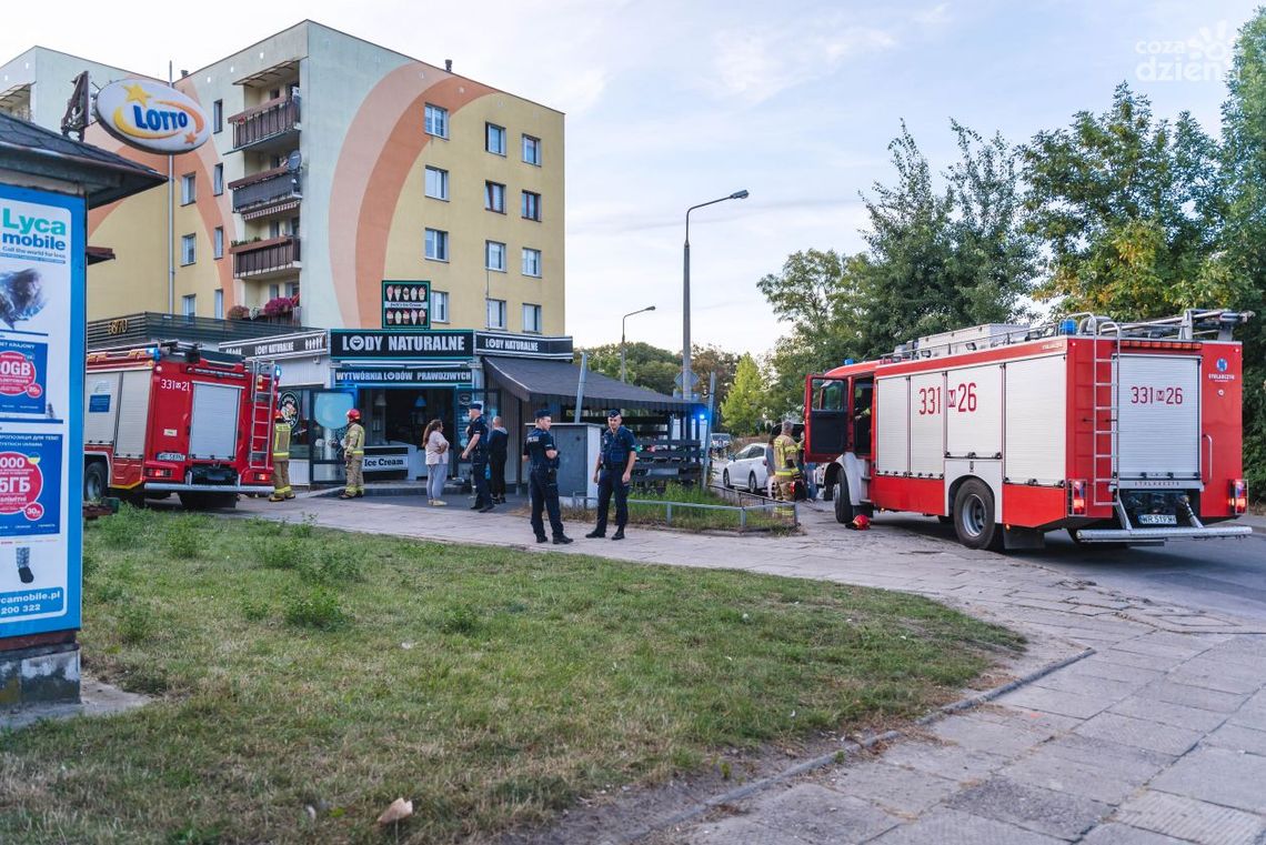 Pożar lodziarni przy ul. Okulickiego