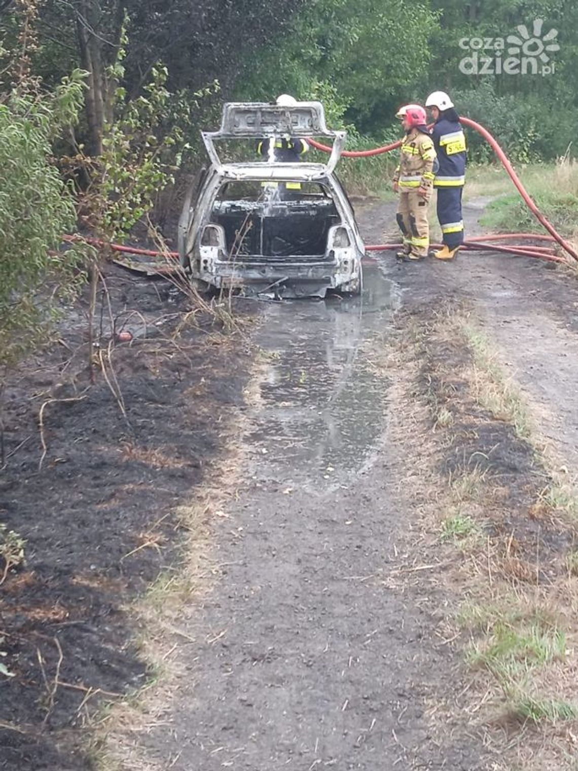 Pożar samochodu w Tczowie 
