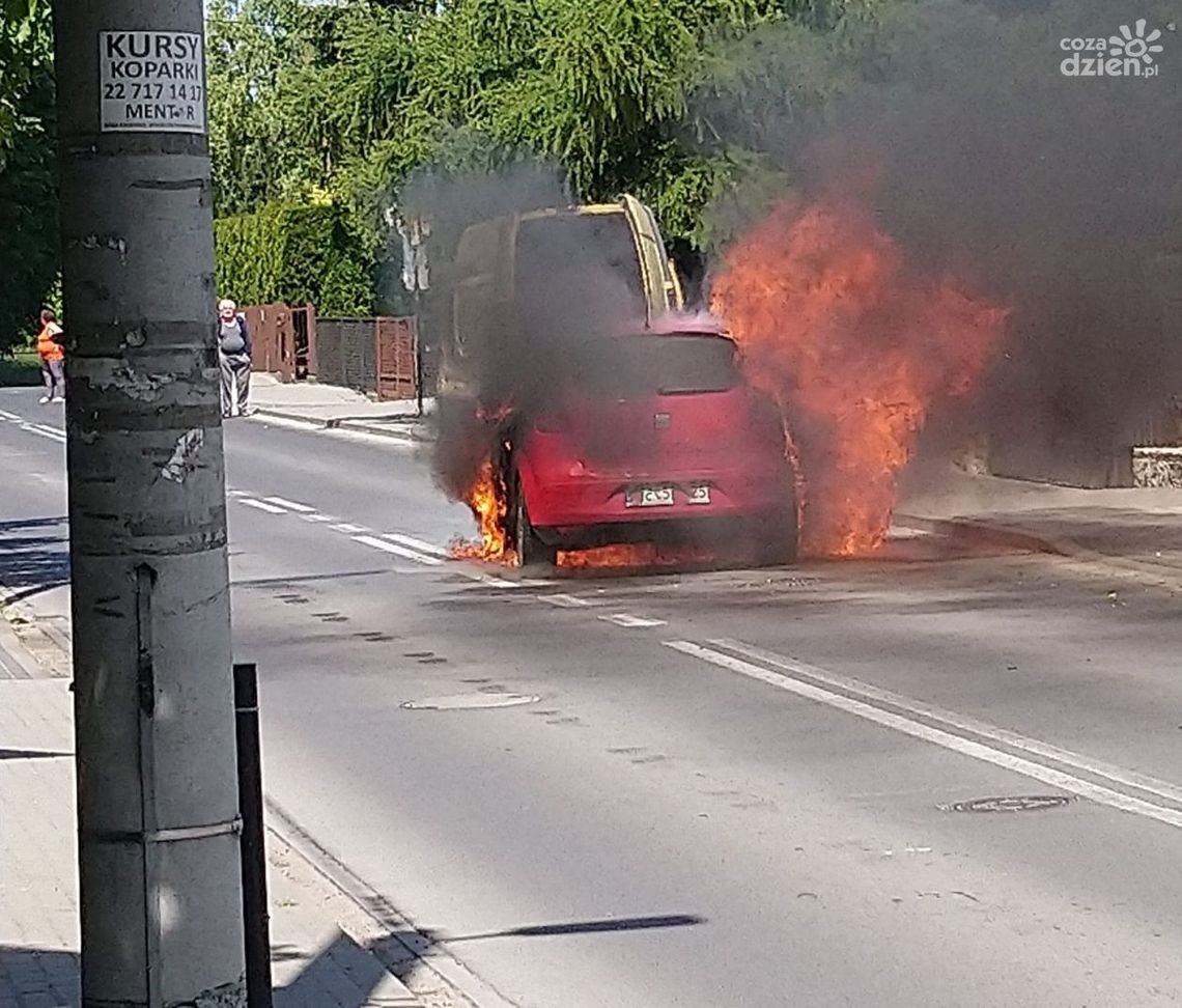 Pożar samochodu w Warce Pożar samochodu w Warce
