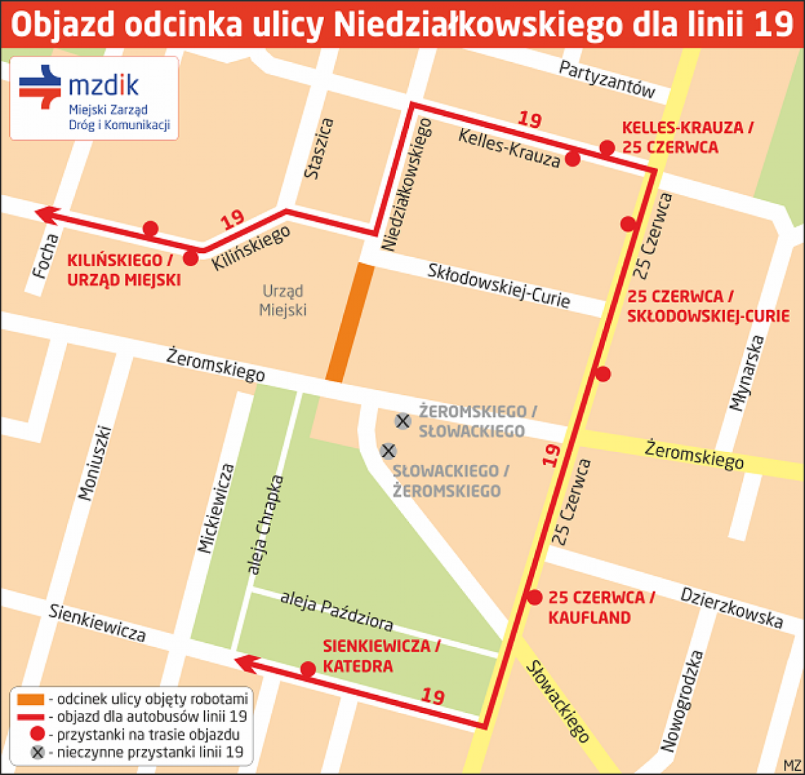 Prace na Niedziałkowskiego. Od poniedziałku objazdy!