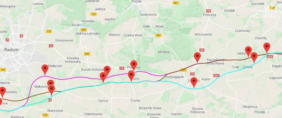 Przebieg S12. Samorządy za wariantem A