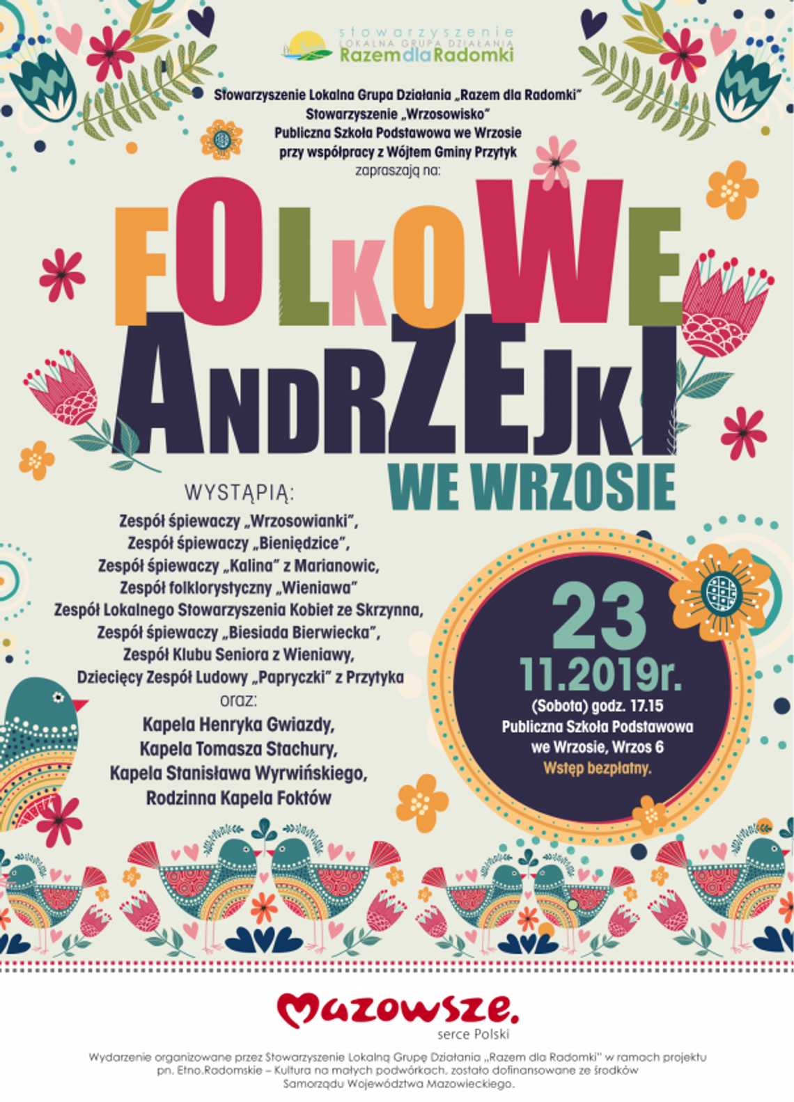 Przytyk. Stowarzyszenie Razem dla Radomki zaprasza na Folkowe Andrzejki